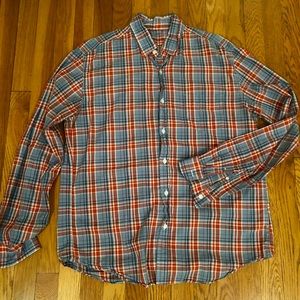 J. Crew Lightweight Chambray Plaid Shirt